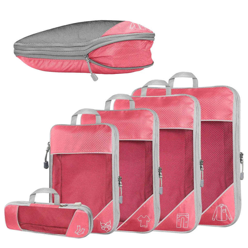 desoto-5-teilig-kompressions-packw-rfel-set-f-r-reisen-ultraleicht-rosa image 1