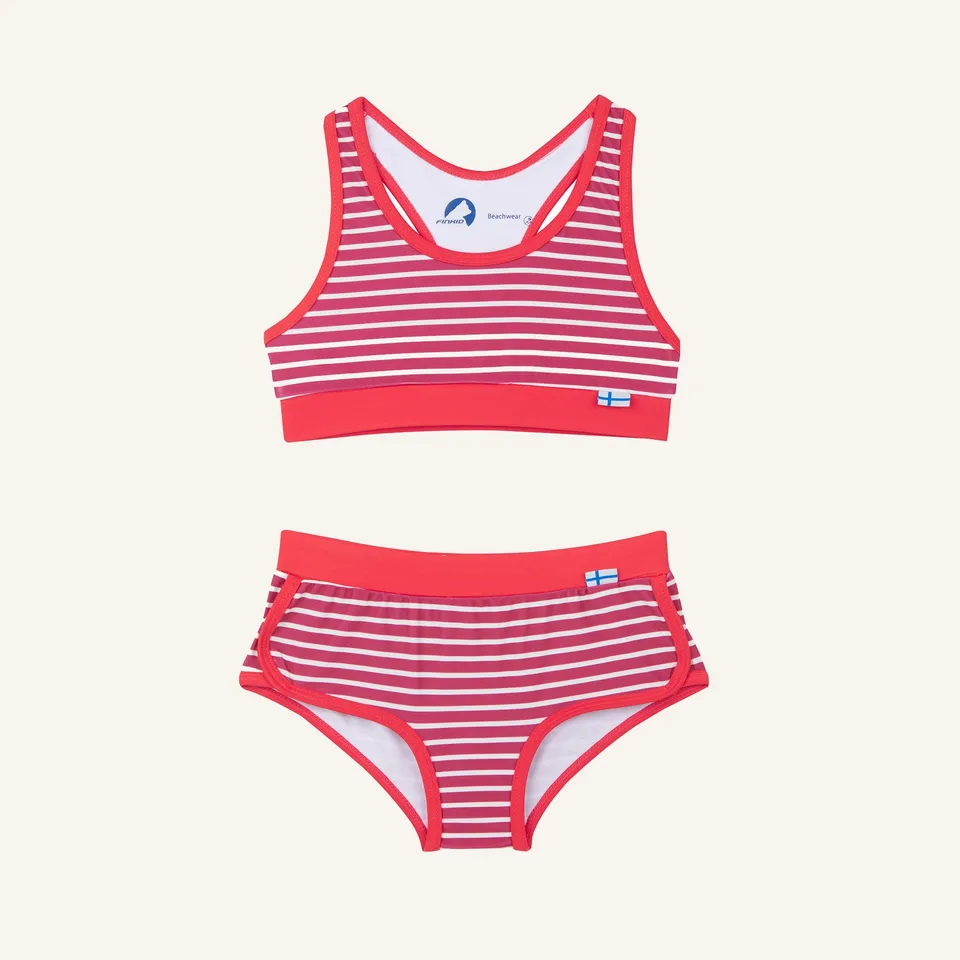 finkid-luoto-bikini-set-kinder-bademode-uv-schutz-50-ringelmuster image 1