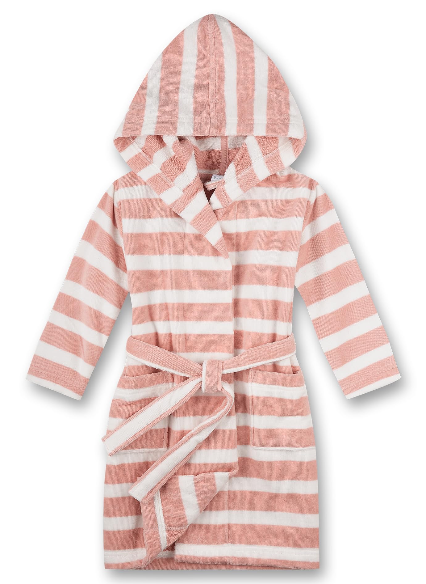 sanetta-m-dchen-bademantel-rosa-gestreift-baumwoll-mix-terry-fleece image 1