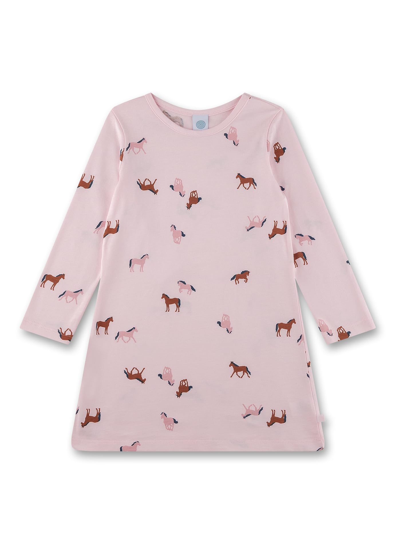 sanetta-m-dchen-nachthemd-langarm-rosa-pferd-nachtw-sche-aus-baumwolle image 1