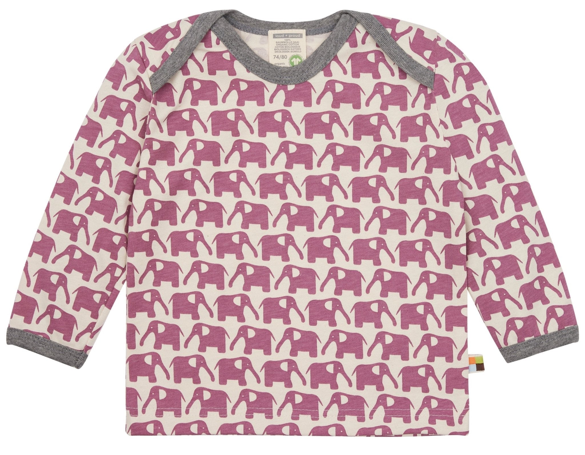 loud-proud-shirt-langarm-mit-druck-elefanten-bio-baumwolle image 1