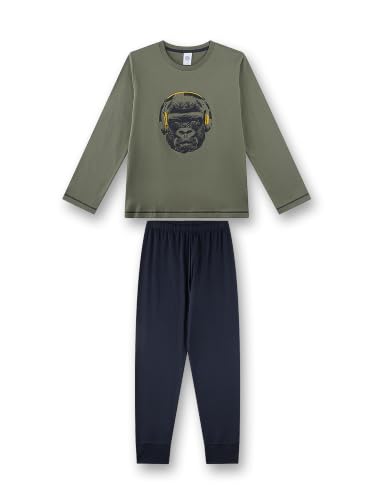 sanetta-jungen-schlafanzug-lang-khaki-gr-n-gorilla-baumwolle-kinderpyjama image 4