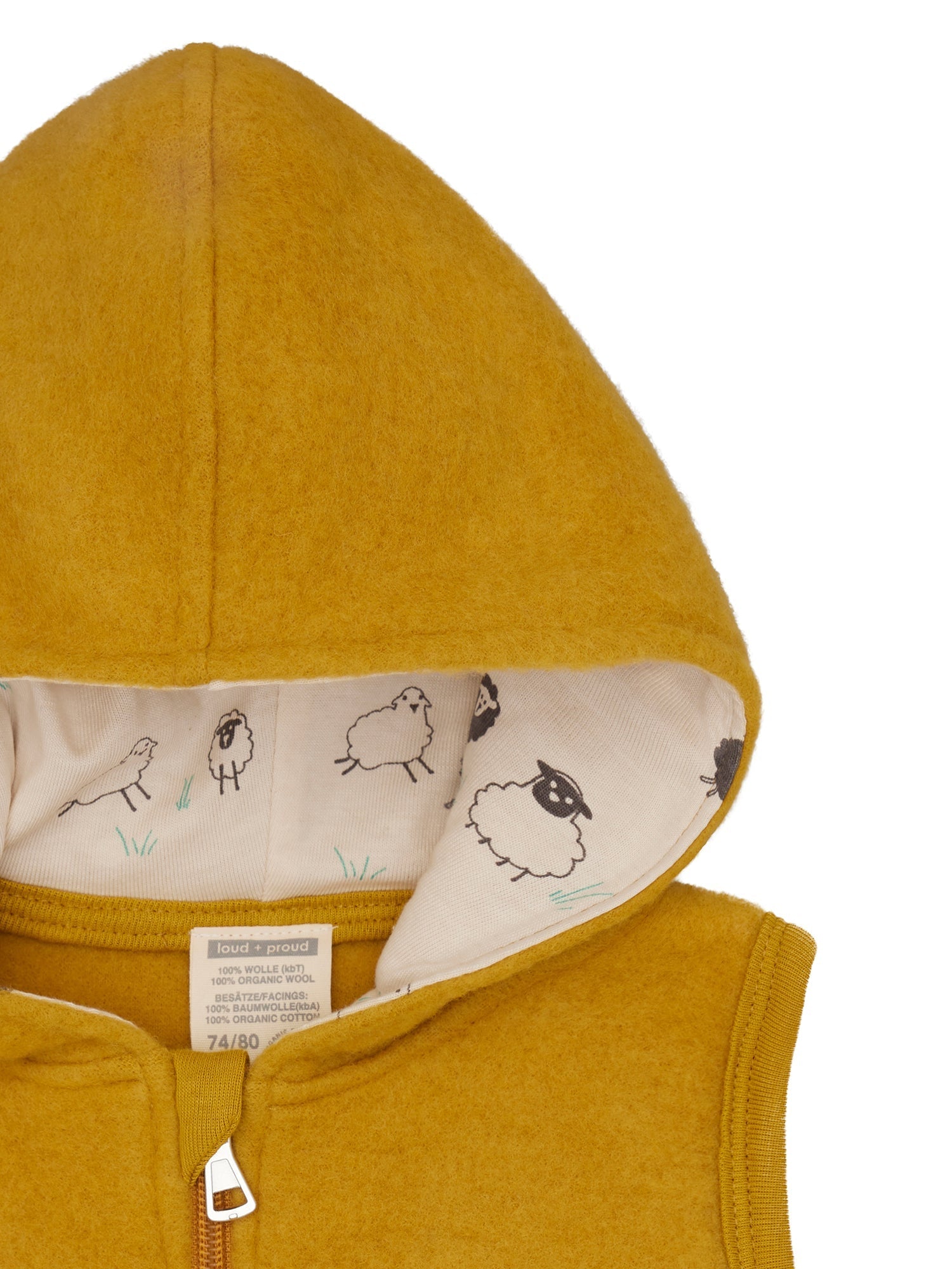 loud-proud-merino-wollfleece-weste-mit-kapuze-bio-woll-fleece-weste image 3