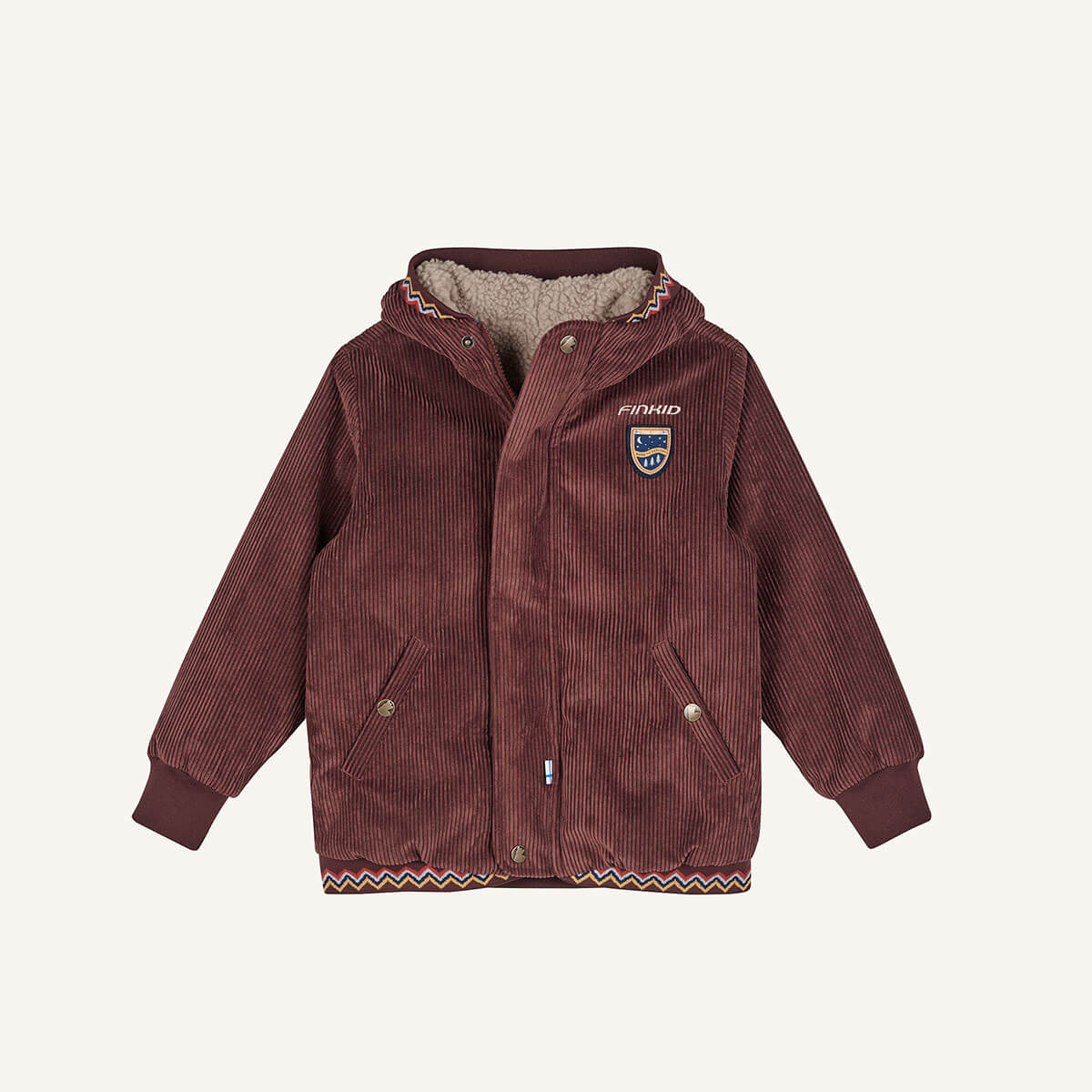 finkid-juuri-cord-wendbare-kinder-kordjacke-wasserdicht-teddyfleece image 2