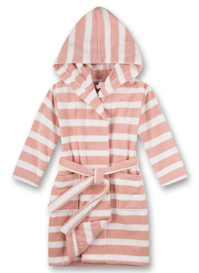 sanetta-m-dchen-bademantel-rosa-gestreift-baumwoll-mix-terry-fleece image 1
