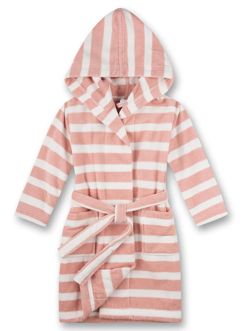 sanetta-m-dchen-bademantel-rosa-gestreift-baumwoll-mix-terry-fleece image 1