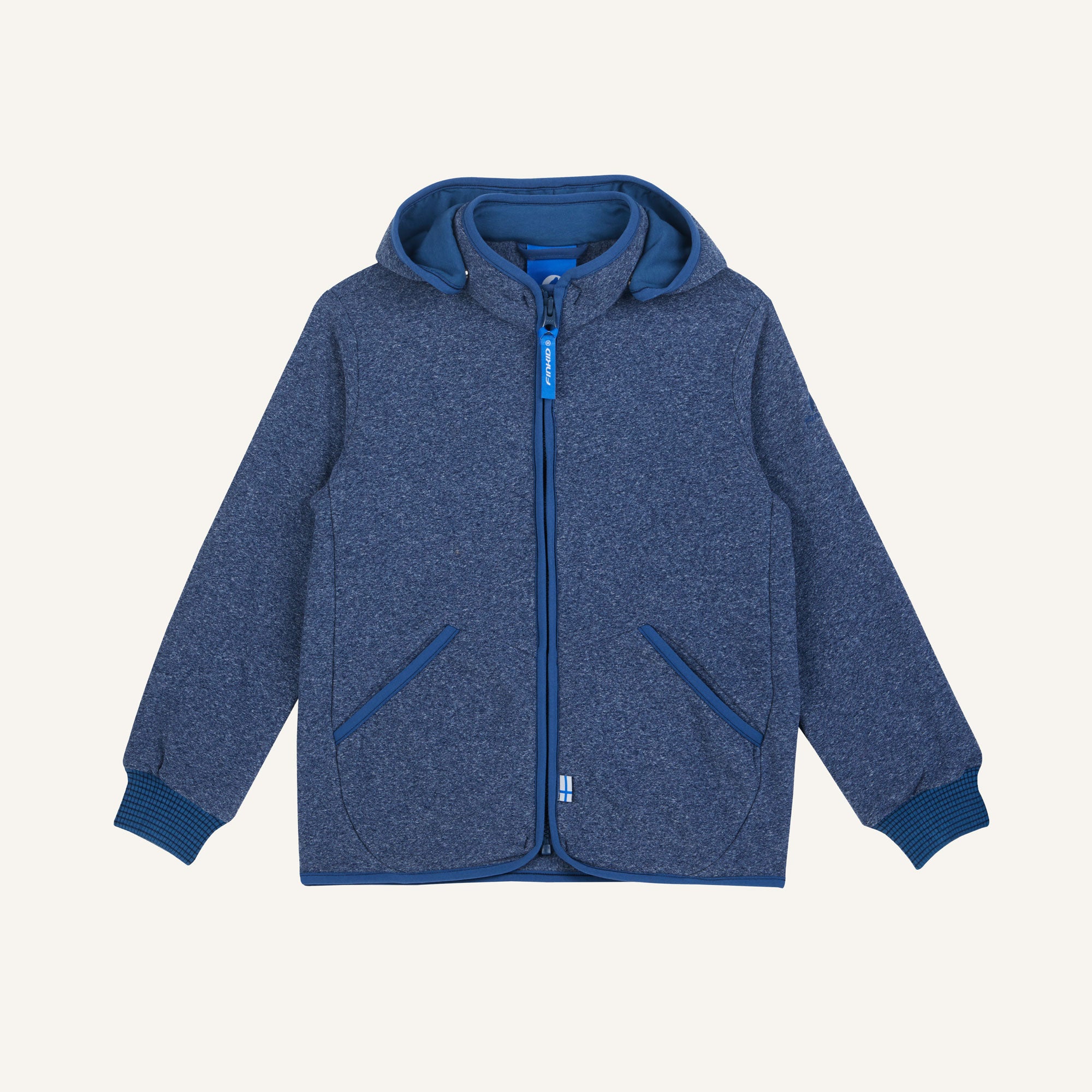 finkid-tonttu-knit-kinder-fleecejacke-strickfleece-zip-in-hoodie image 1