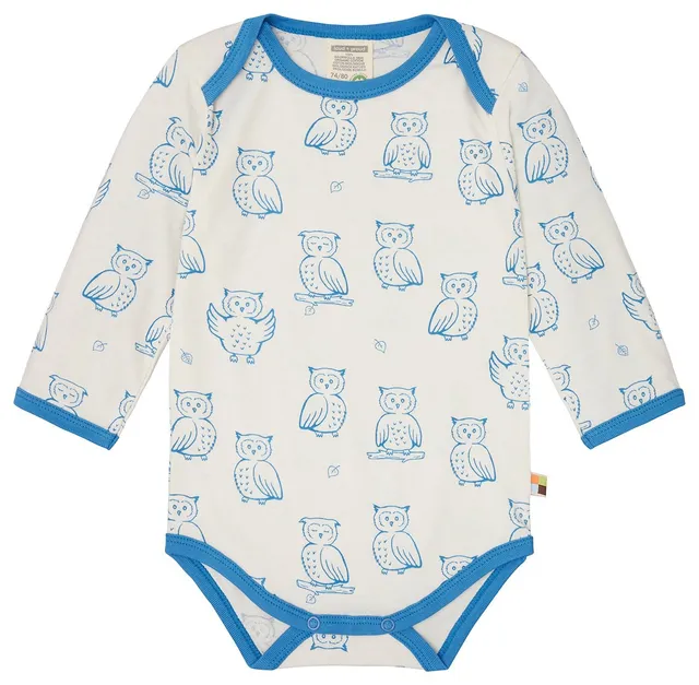 loud-proud-body-langarm-mit-druck-bio-baumwoll-body-mit-eulen-und-waschb-ren-pri image 1