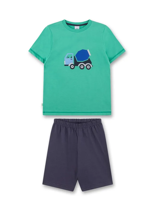 sanetta-jungen-schlafanzug-kurz-gr-n-pyjamaset-aus-baumwolle-f-r-jungen image 1