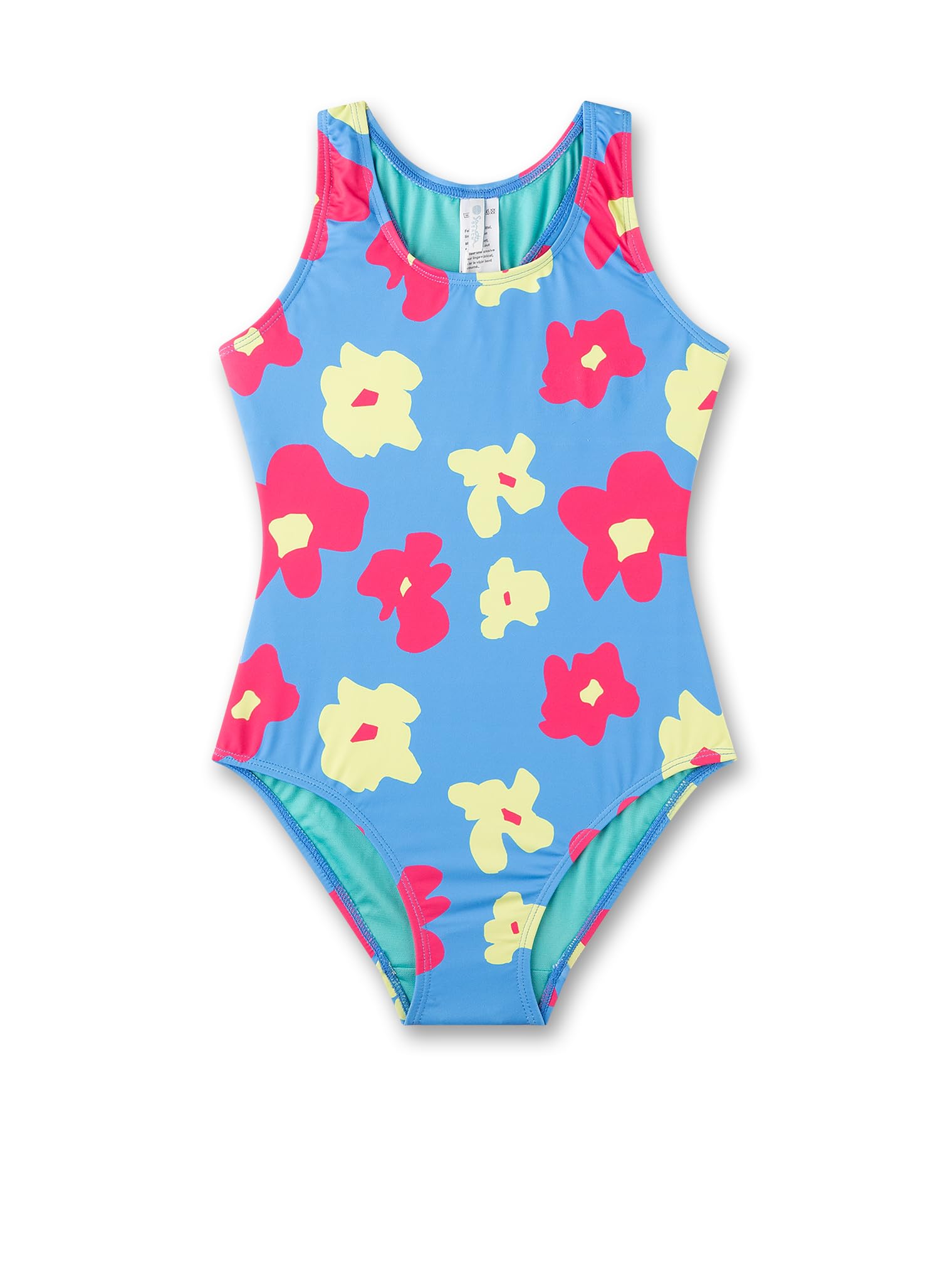 sanetta-m-dchen-badeanzug-blau-blumen-aus-recyceltem-polyester-mix image 1