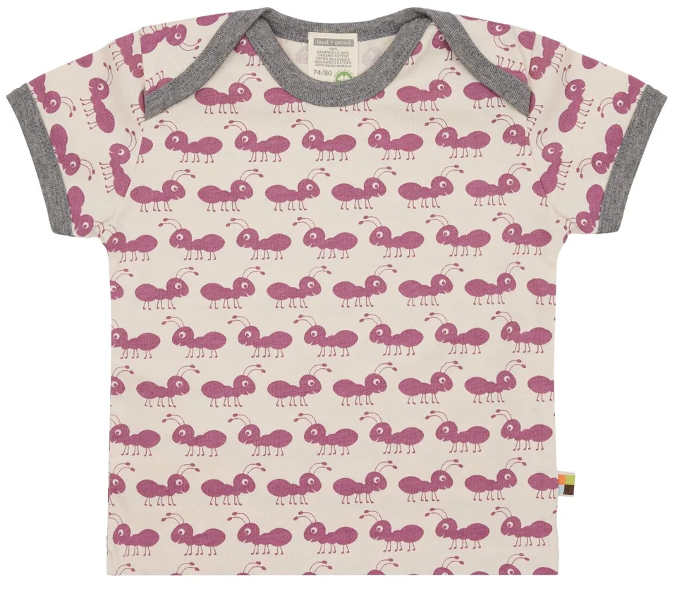 loud-proud-t-shirt-mit-druck-ameisen-bio-baumwolle-allover image 1