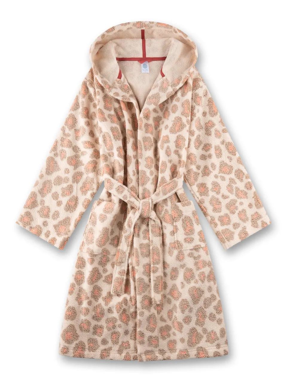 sanetta-m-dchen-bademantel-orange-leo-print-aus-baumwolle image 1
