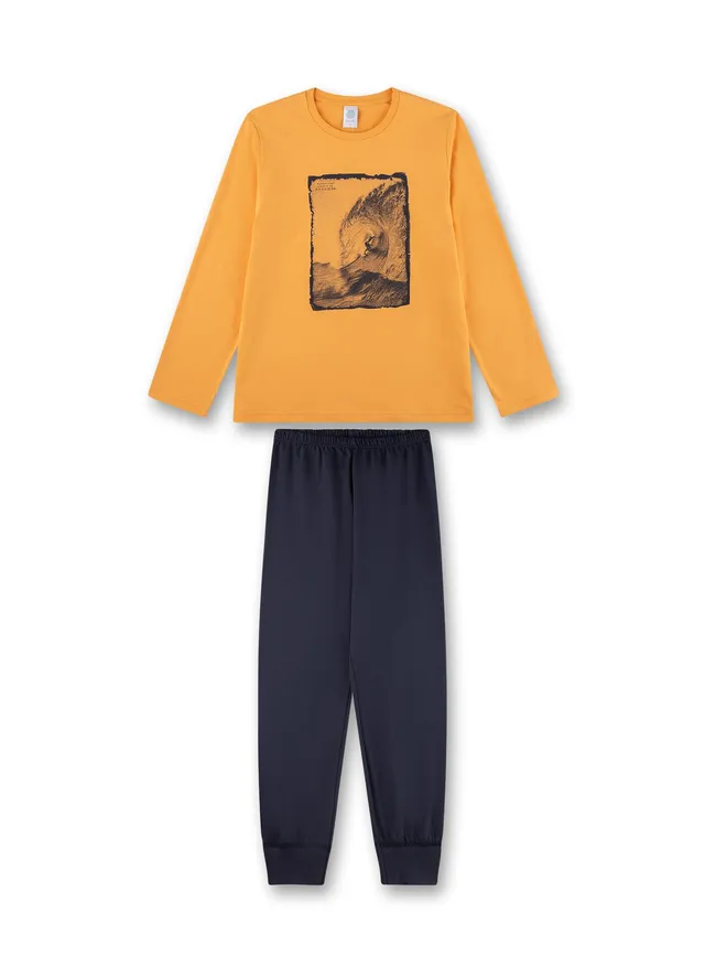 sanetta-jungen-schlafanzug-lang-orange-pyjamaset-f-r-jungen-aus-baumwolle image 1