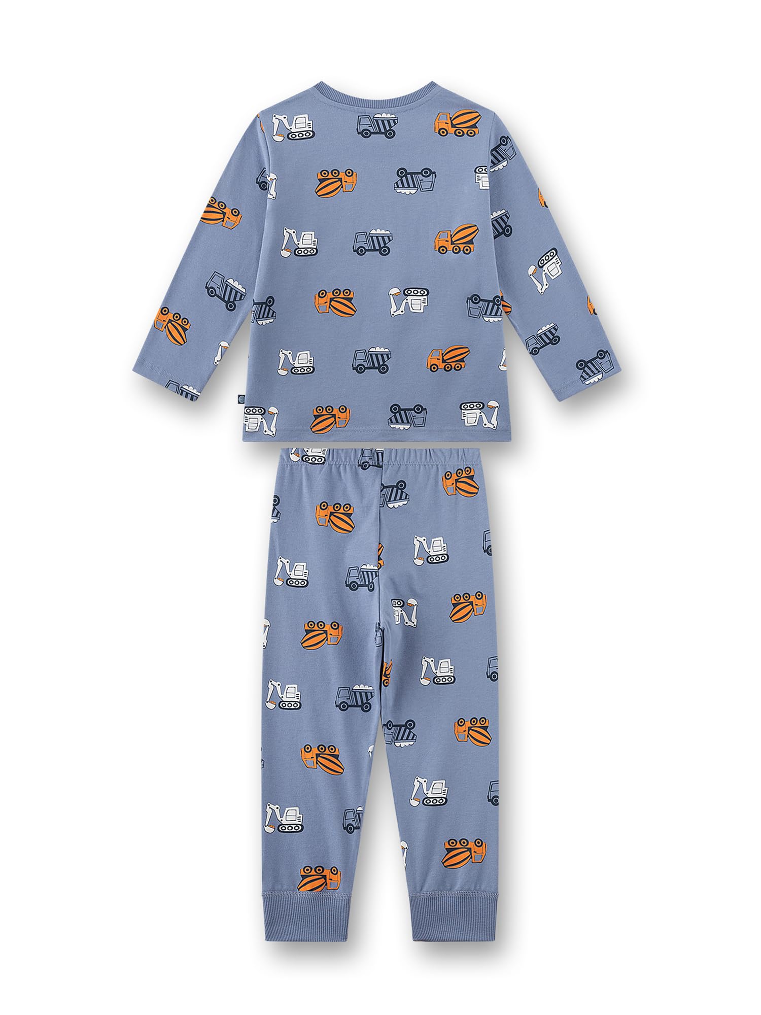 sanetta-jungen-schlafanzug-lang-blau-baustellen-fahrzeuge-kinderpyjama-aus-baumw image 2