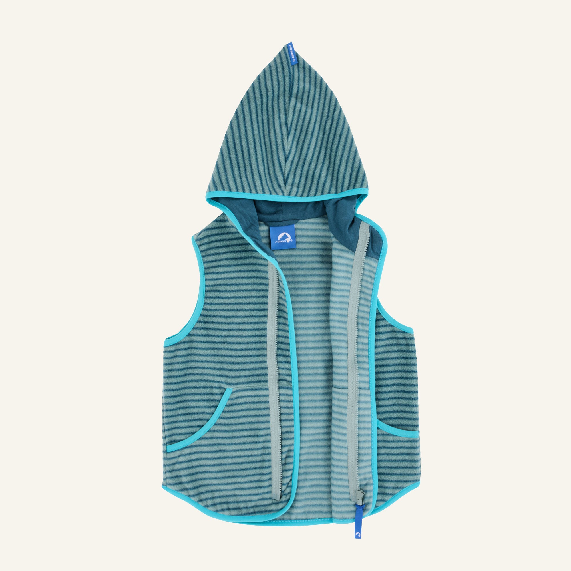 finkid-onni-sport-fleece-weste-kinder-zip-in-gestreift image 3
