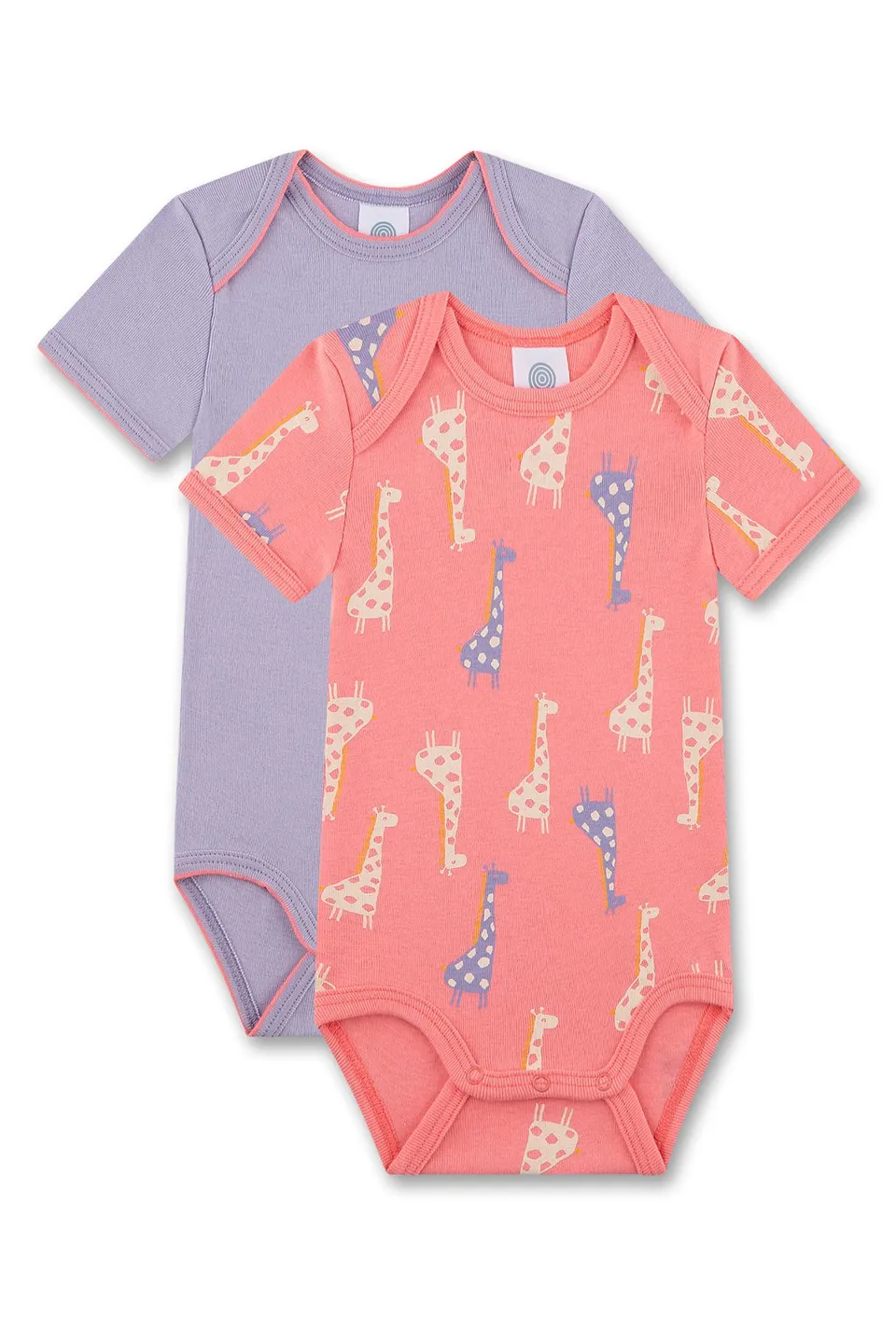 sanetta-baby-body-kurzarm-doppelpack-lila-rosa-giraffe-bio-baumwolle-2er-set image 1