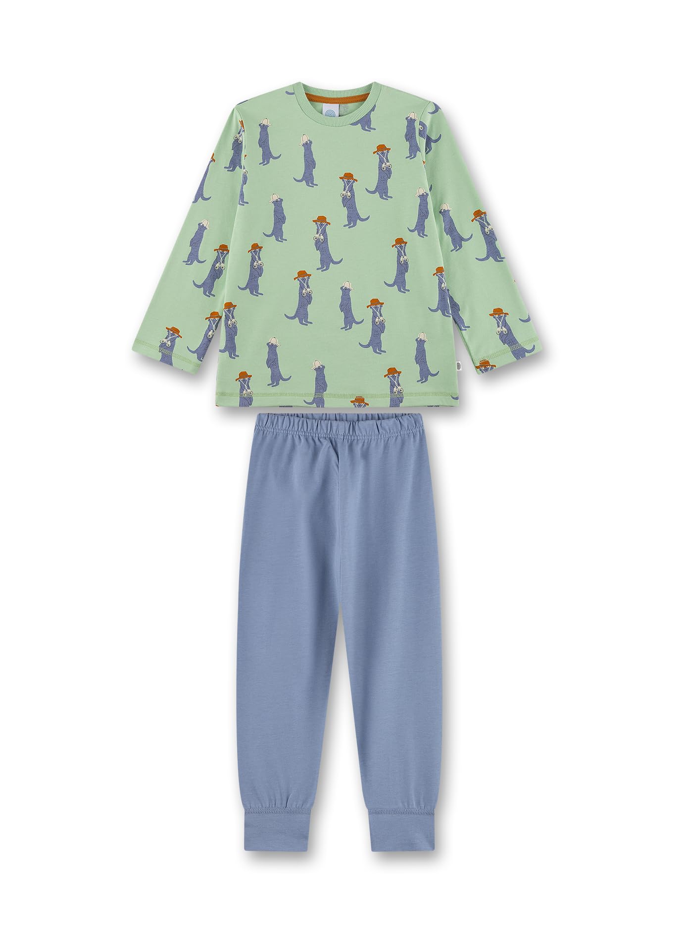 sanetta-jungen-schlafanzug-lang-gr-n-pyjamaset-aus-baumwolle image 1