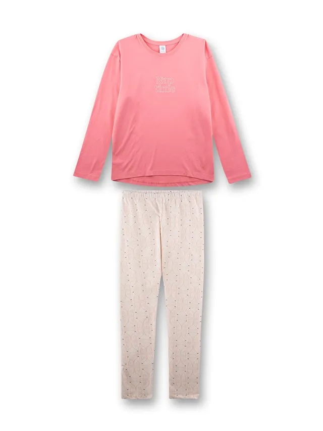 sanetta-m-dchen-schlafanzug-lang-rosa-baumwolle-mit-leggings image 1