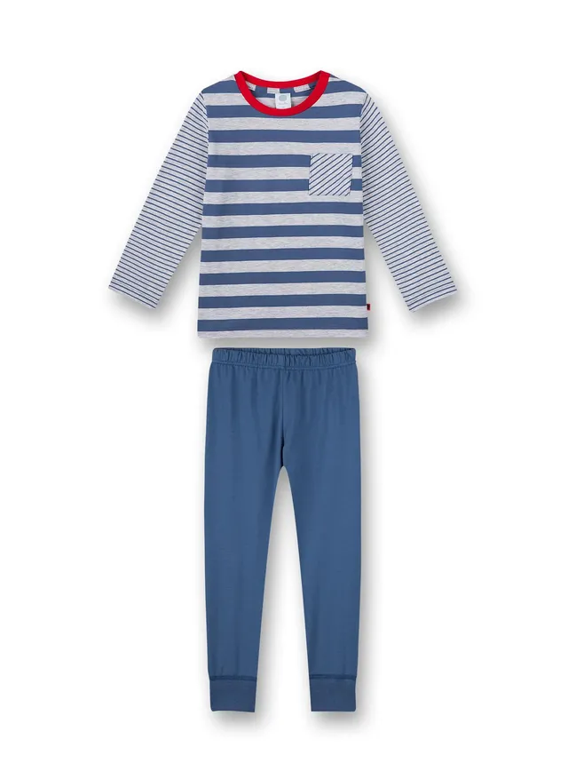 sanetta-jungen-schlafanzug-lang-blau-pyjamaset image 1