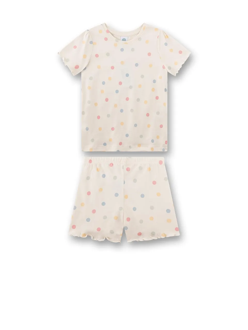 sanetta-pure-m-dchen-schlafanzug-kurz-beige-dots-100-bio-baumwolle image 1