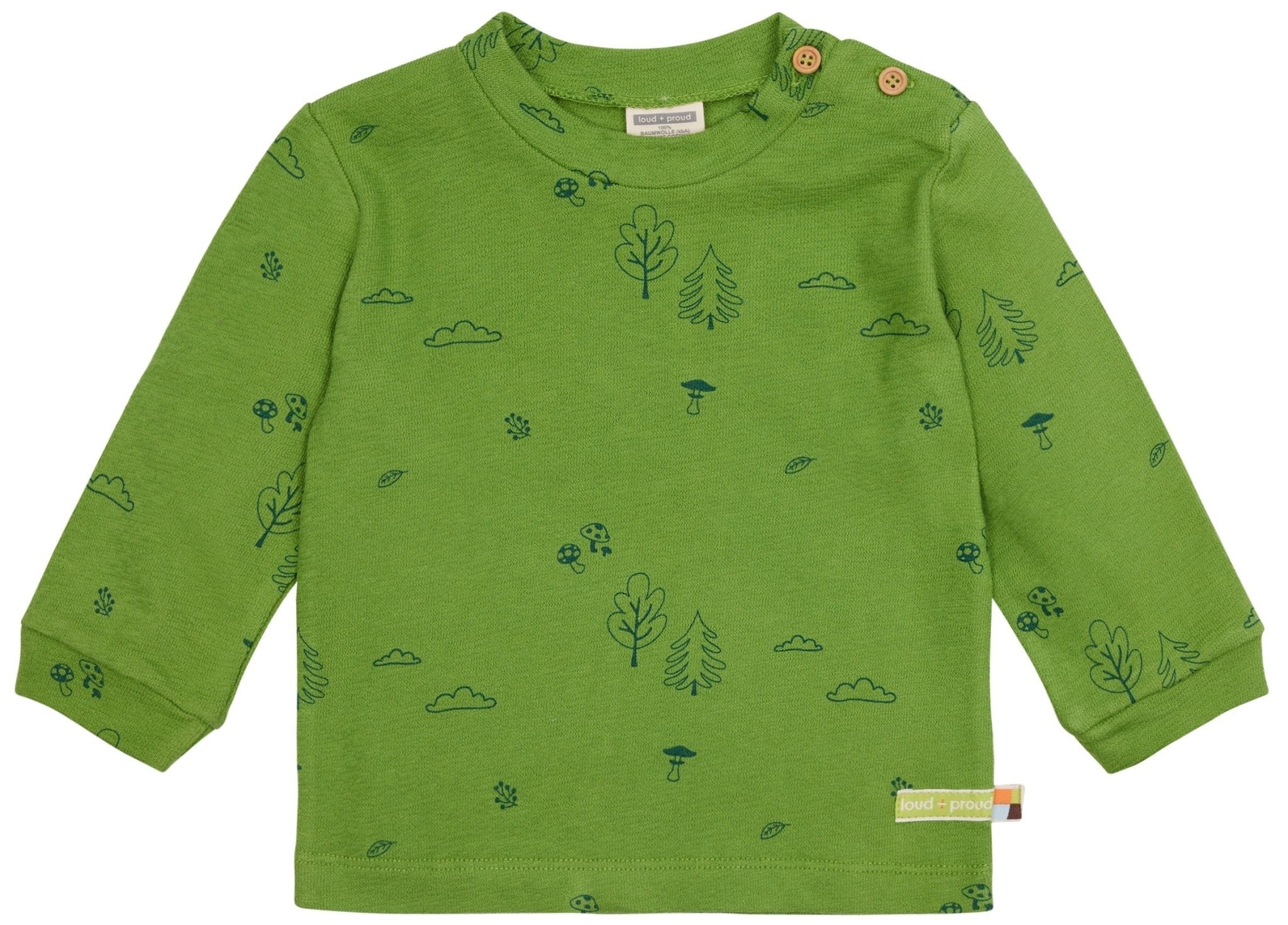 loud-proud-shirt-langarm-strukturstrick-mit-druck-wald-motiv image 1