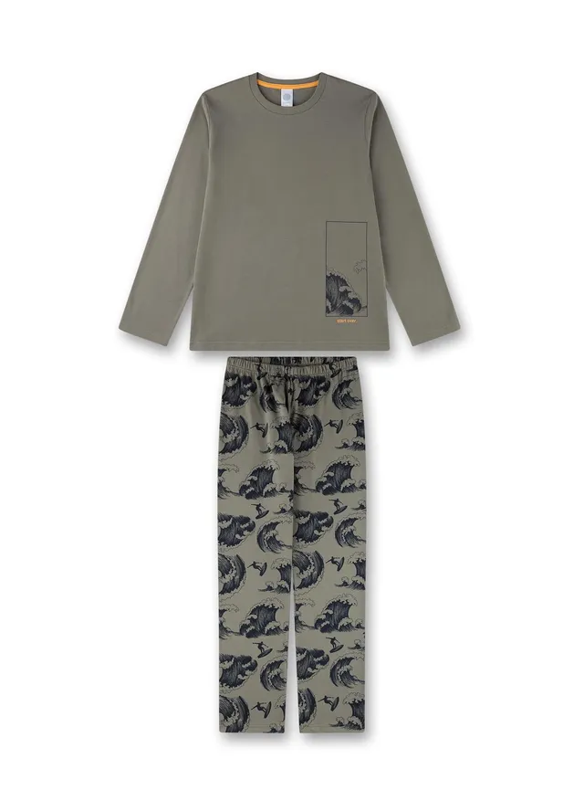 sanetta-jungen-schlafanzug-lang-grau-baumwolle-pyjamaset image 1