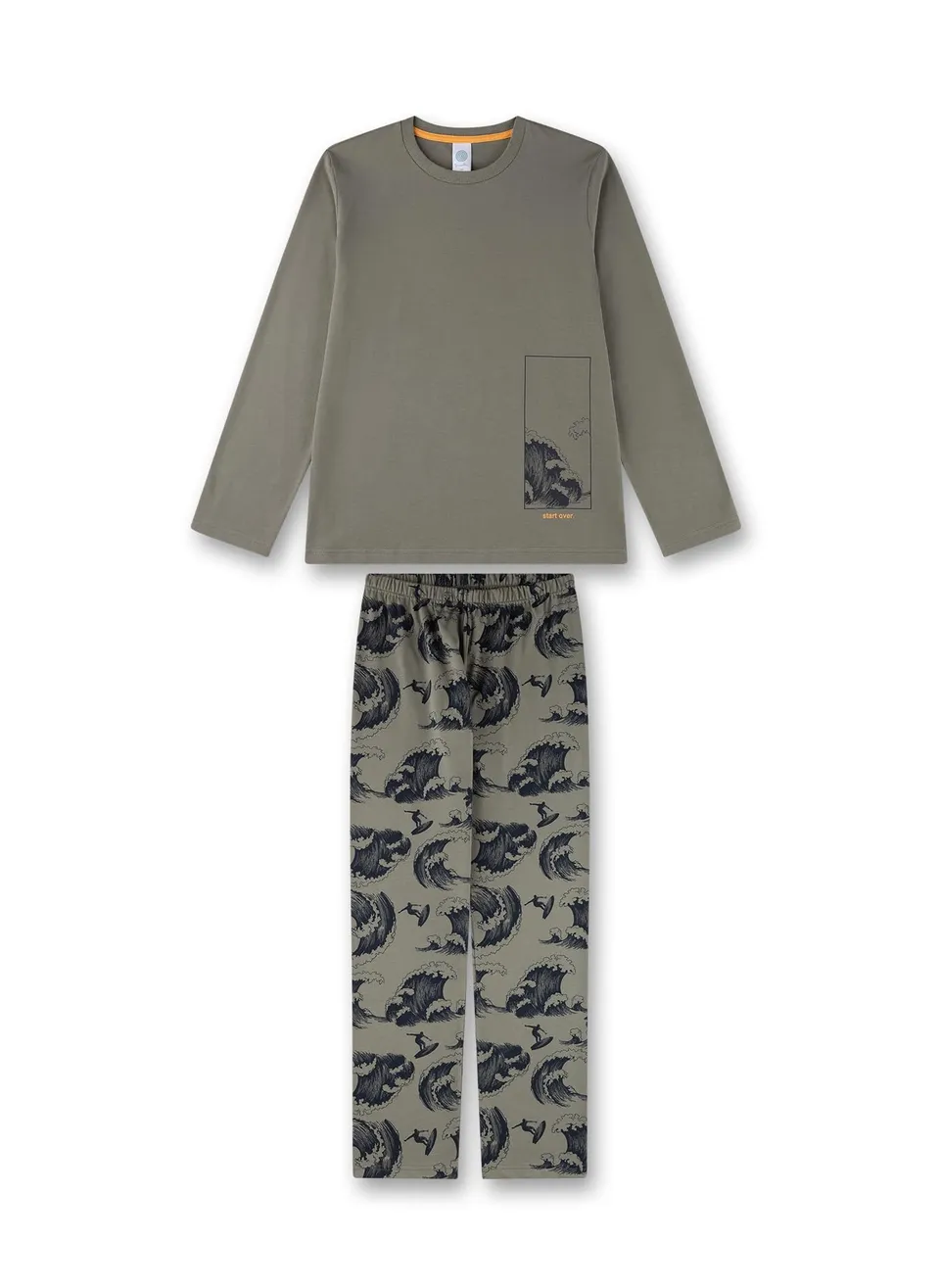 sanetta-jungen-schlafanzug-lang-grau-baumwolle-pyjamaset image 1