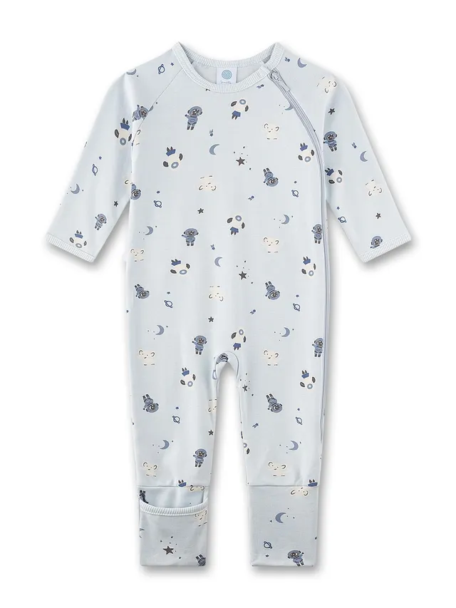sanetta-baby-strampler-hellblau-weltall-jungen-overall image 1