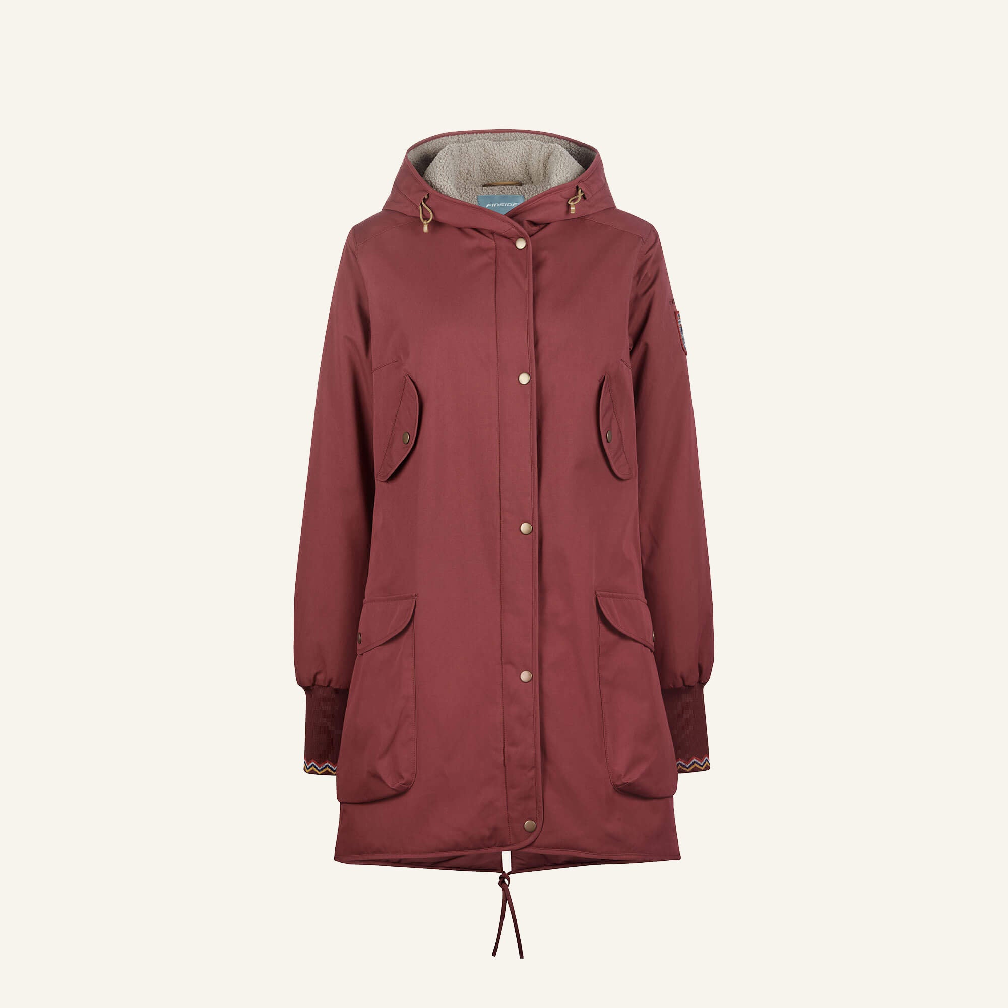 finkid-ivalukka-damen-winterparka-baumwolle-teddyfleece image 1