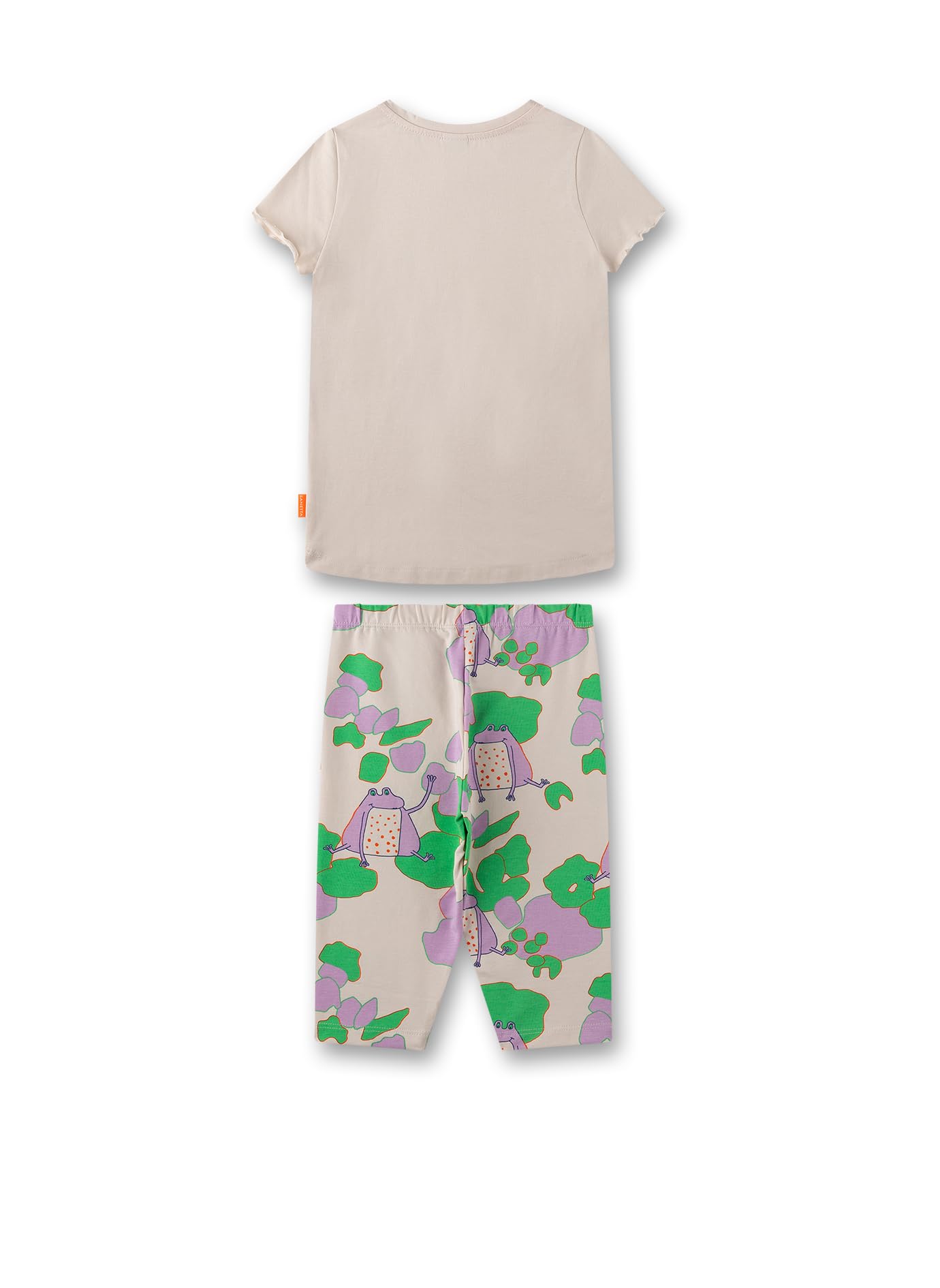sanetta-m-dchen-schlafanzug-kurz-beige-mit-frosch-allover-pyjamaset-aus-baumwoll image 2