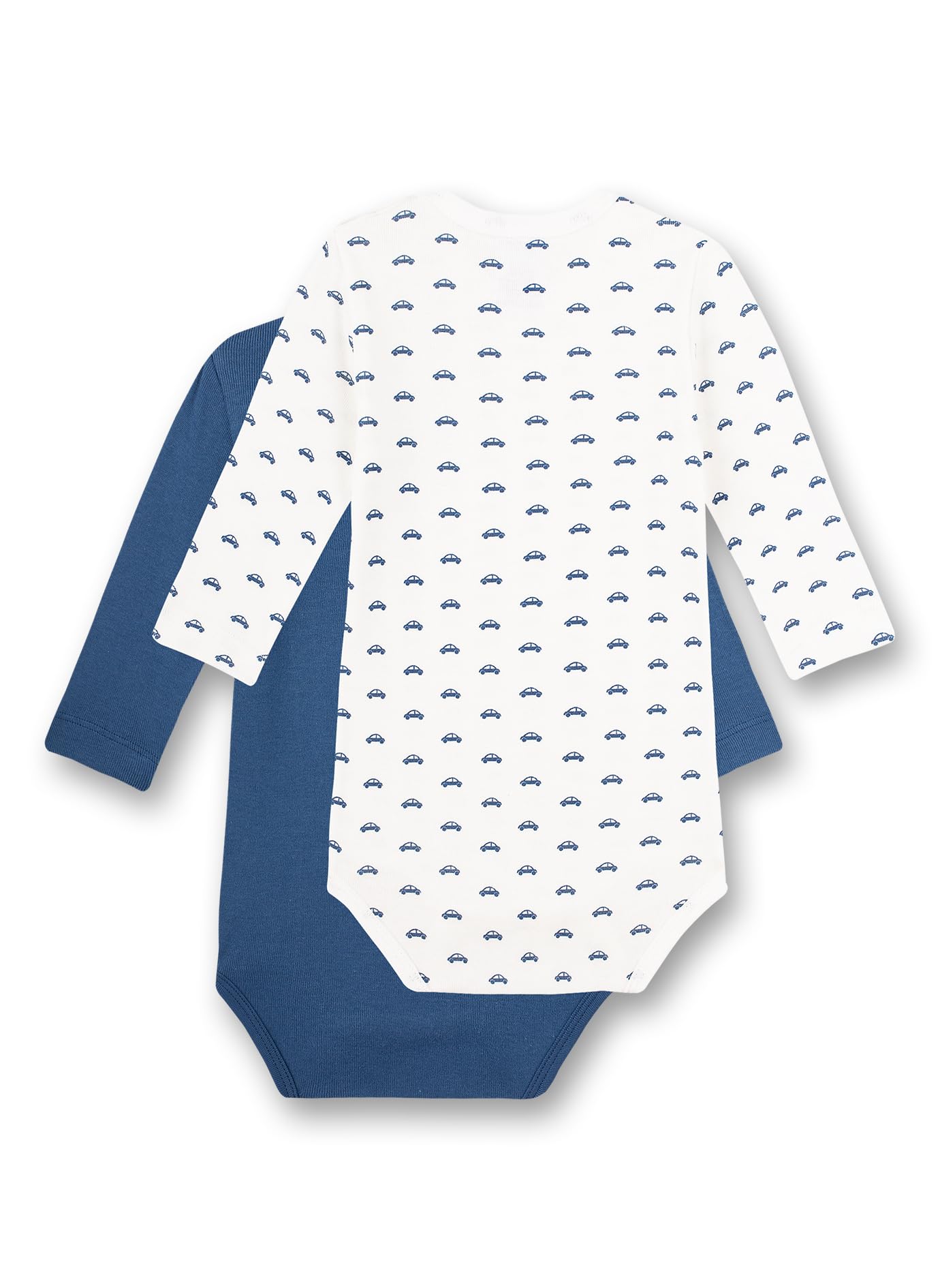sanetta-baby-body-langarm-doppelpack-wei-blau-autos-bio-baumwolle image 2