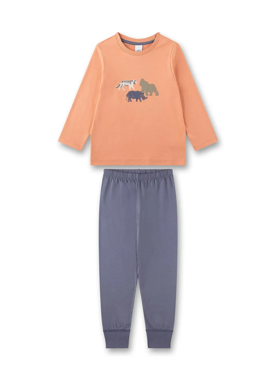 sanetta-jungen-schlafanzug-orange-pyjamaset-aus-baumwolle image 1