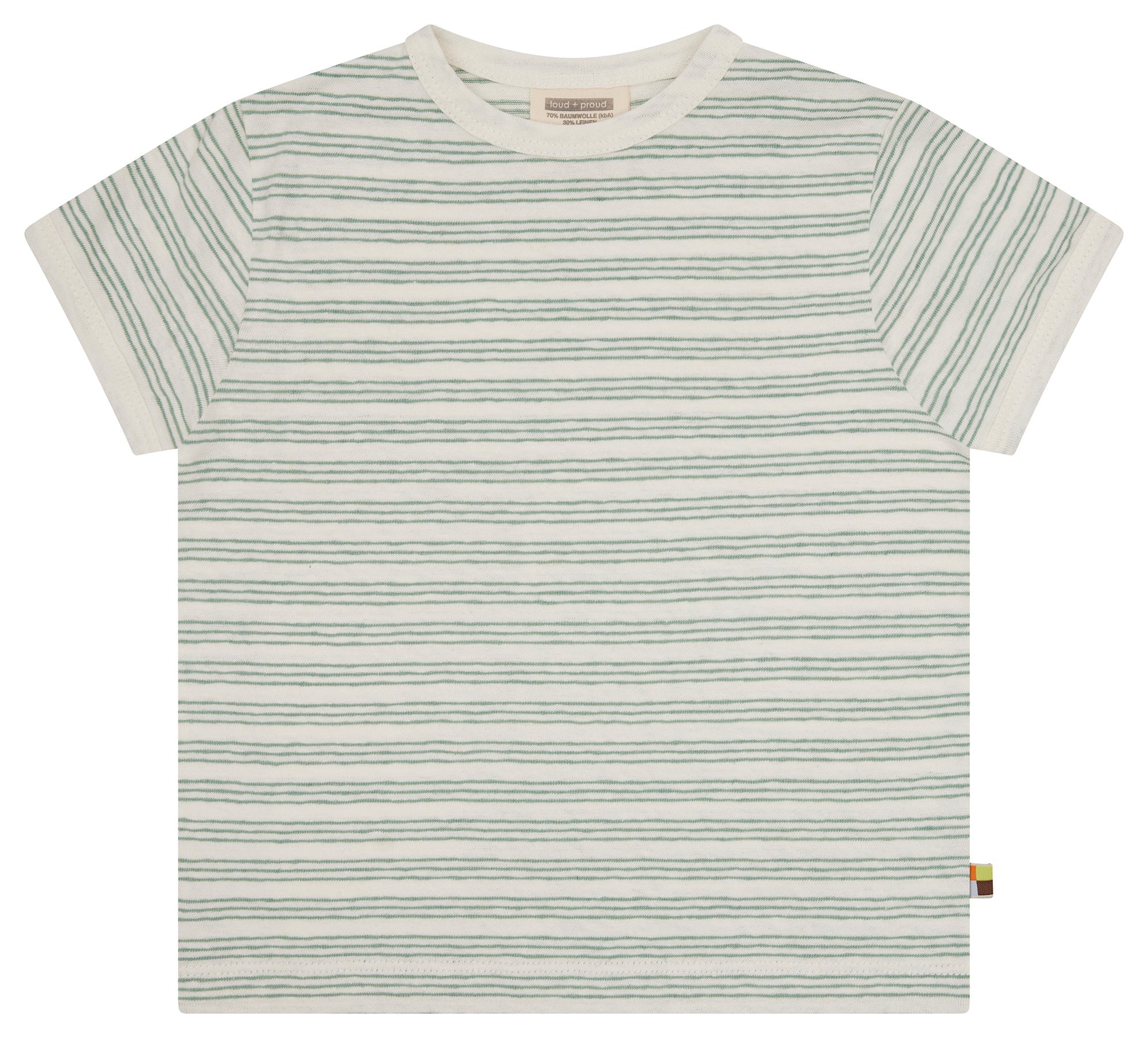 loud-proud-t-shirt-streifen-mit-leinen-kinder-shirt image 4