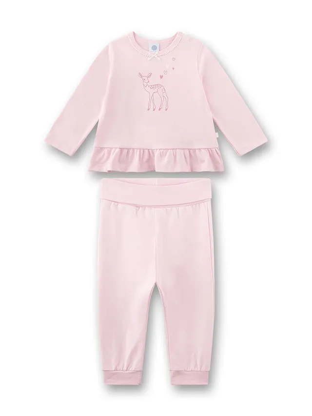 sanetta-m-dchen-schlafanzug-rosa-reh-babypyjama-langarm image 1