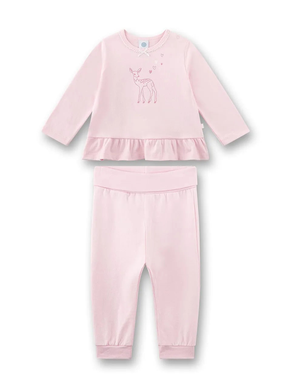 sanetta-m-dchen-schlafanzug-rosa-reh-babypyjama-langarm image 1