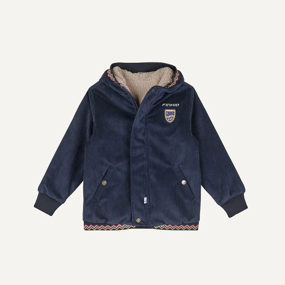 finkid-juuri-cord-wendbare-kinder-kordjacke-wasserdicht-teddyfleece image 1