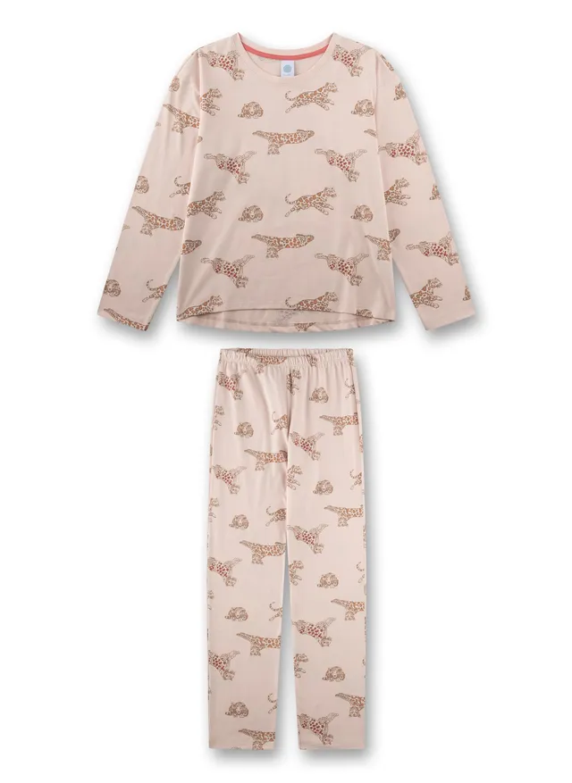 sanetta-m-dchen-schlafanzug-lang-orange-leopard-100-baumwolle image 1