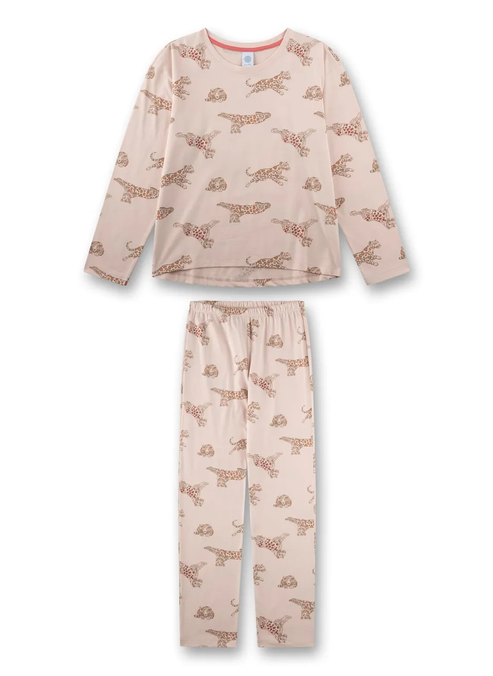 sanetta-m-dchen-schlafanzug-lang-orange-leopard-100-baumwolle image 1