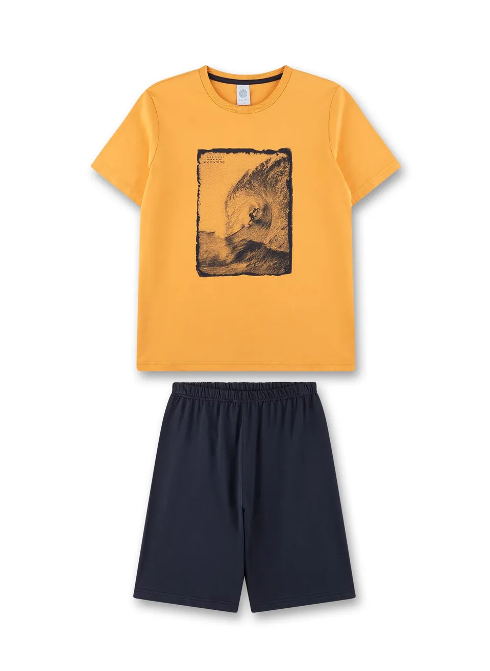 sanetta-jungen-schlafanzug-kurz-orange-pyjamaset-aus-baumwolle image 1