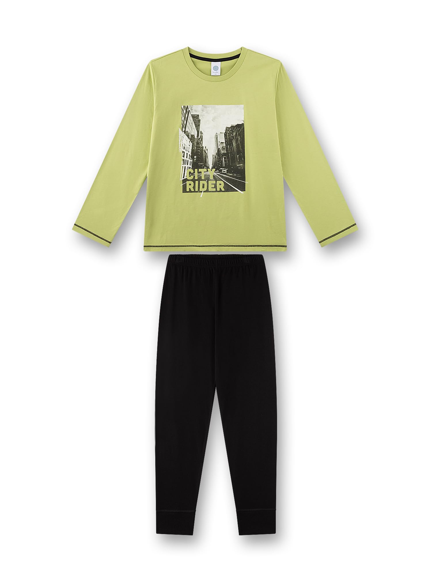 sanetta-jungen-schlafanzug-lang-gr-n-cityrider-aus-baumwolle-kinderpyjama image 1