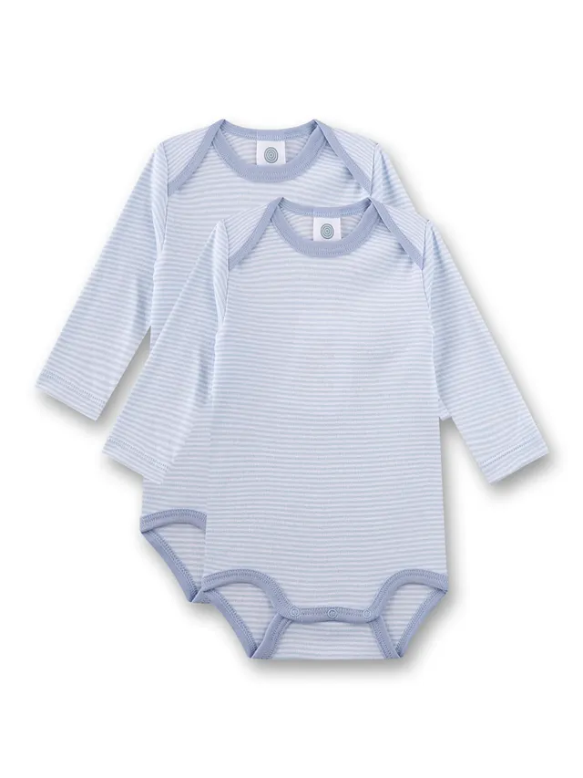 sanetta-baby-body-doppelpack-langarm-blau-wei-streifen-f-r-jungen-aus-100-bio-ba image 1