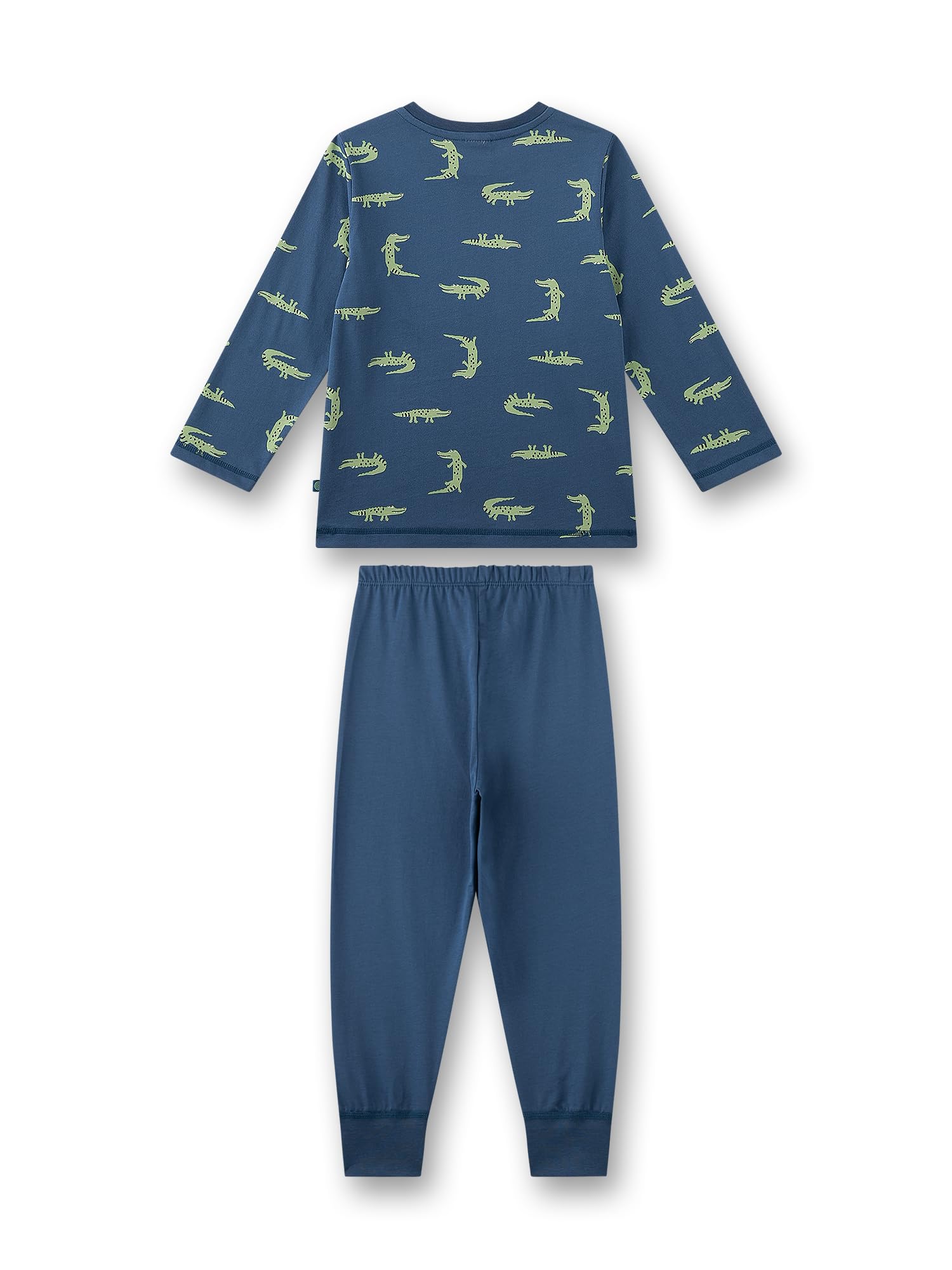 sanetta-pure-jungen-schlafanzug-langarm-blau-krokodil-100-bio-baumwolle image 2