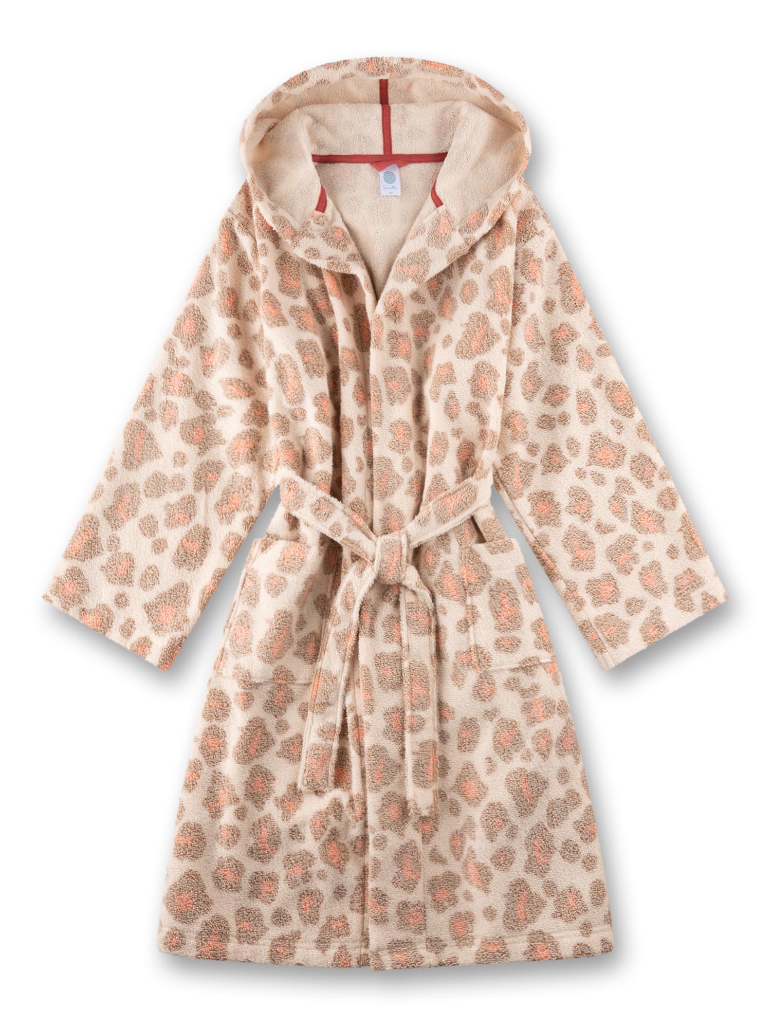 sanetta-m-dchen-bademantel-orange-leo-print-aus-baumwolle image 1