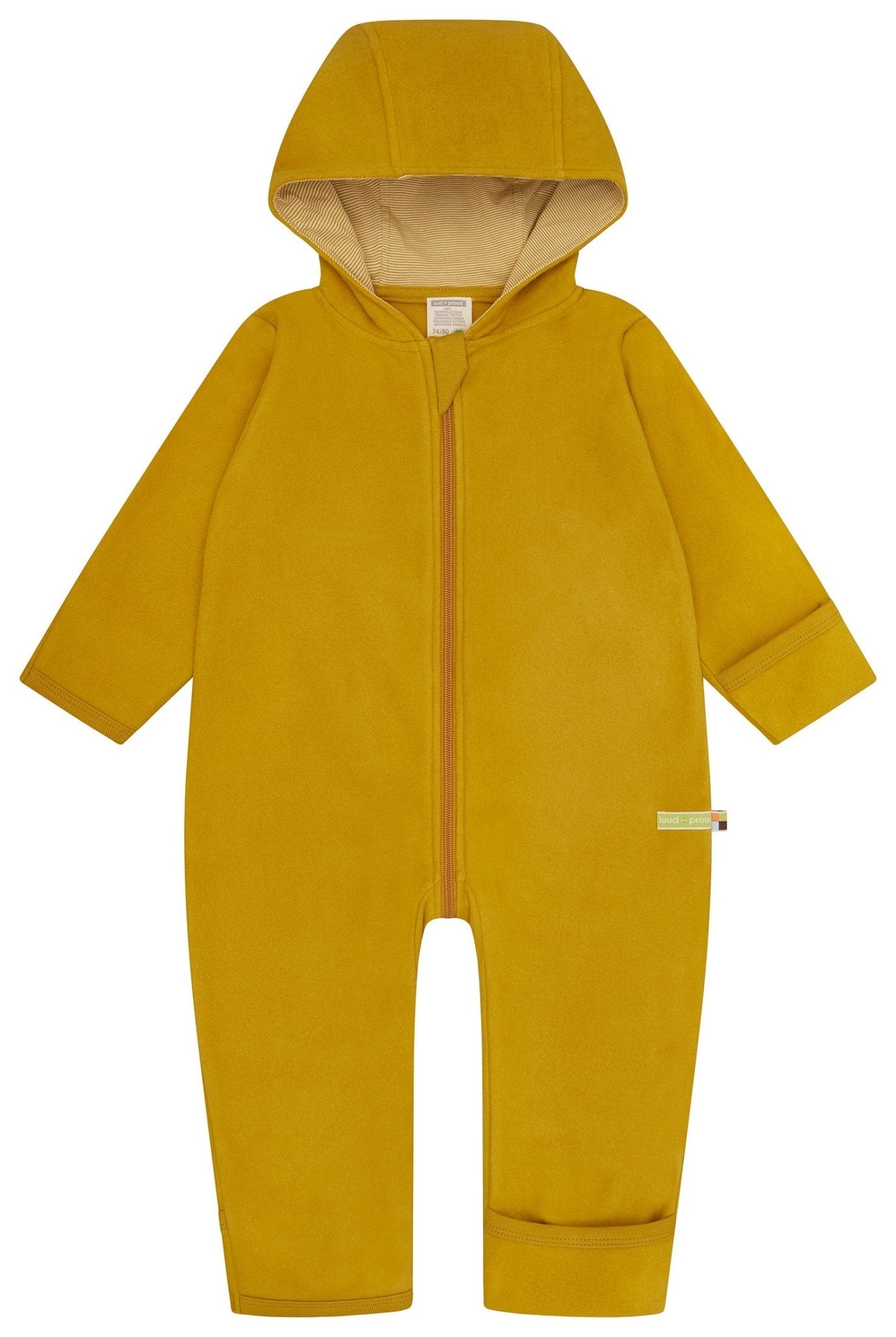 loud-proud-overall-aus-baumwoll-fleece-baby-winteroverall-mit-kapuze image 1