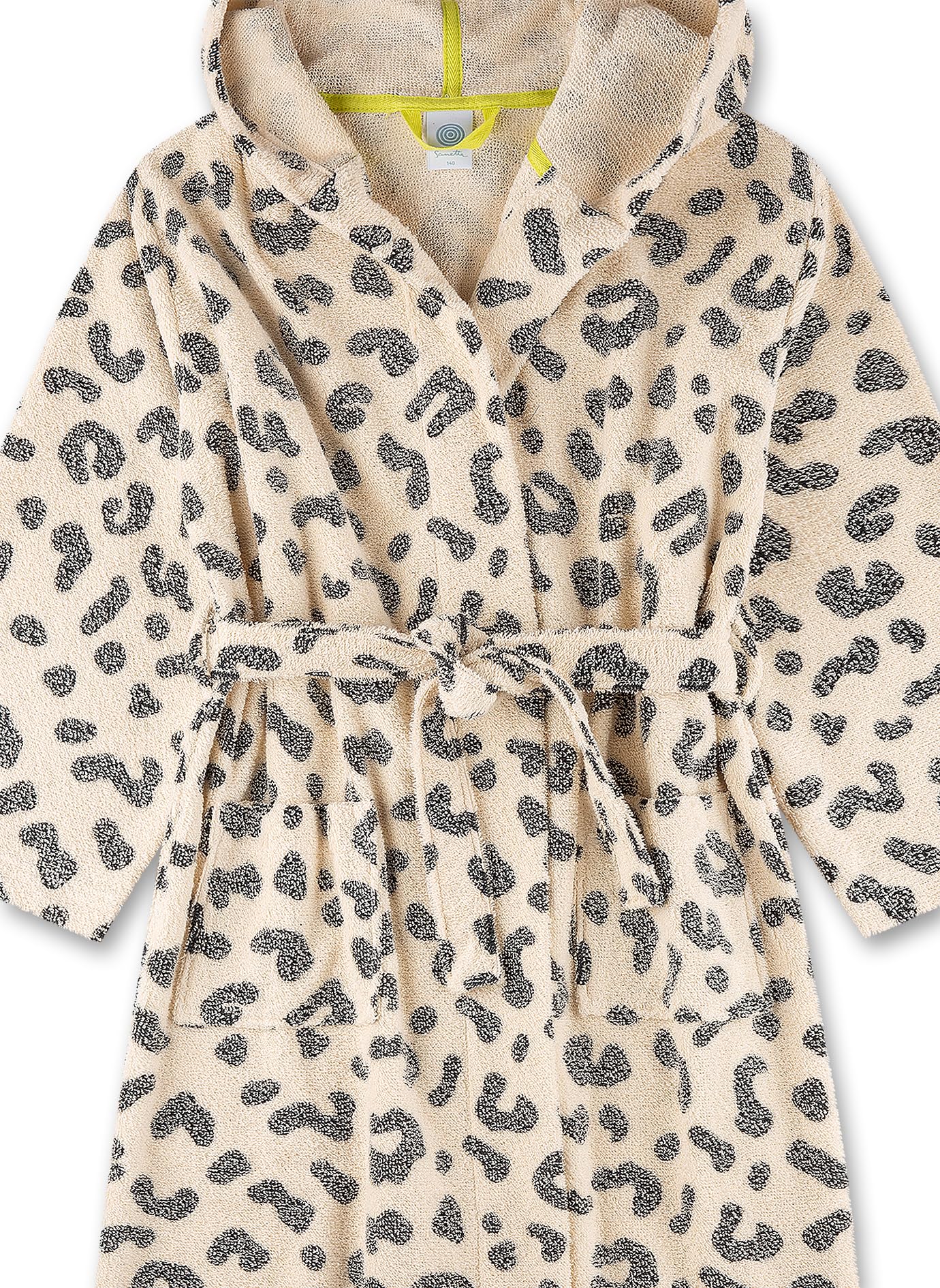 sanetta-m-dchen-bademantel-beige-mit-leo-muster-aus-baumwoll-mix image 3