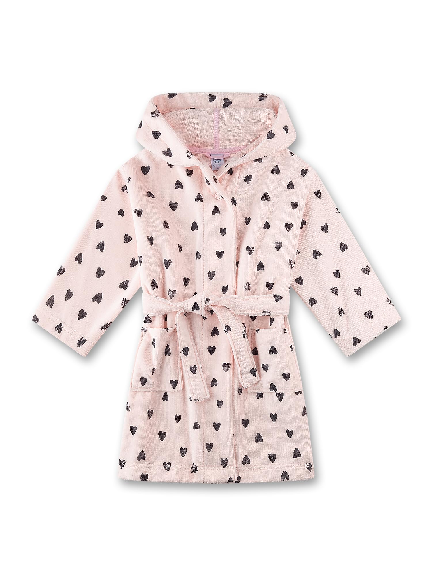 sanetta-m-dchen-bademantel-frott-e-rosa-herzen-kinderbademantel image 1