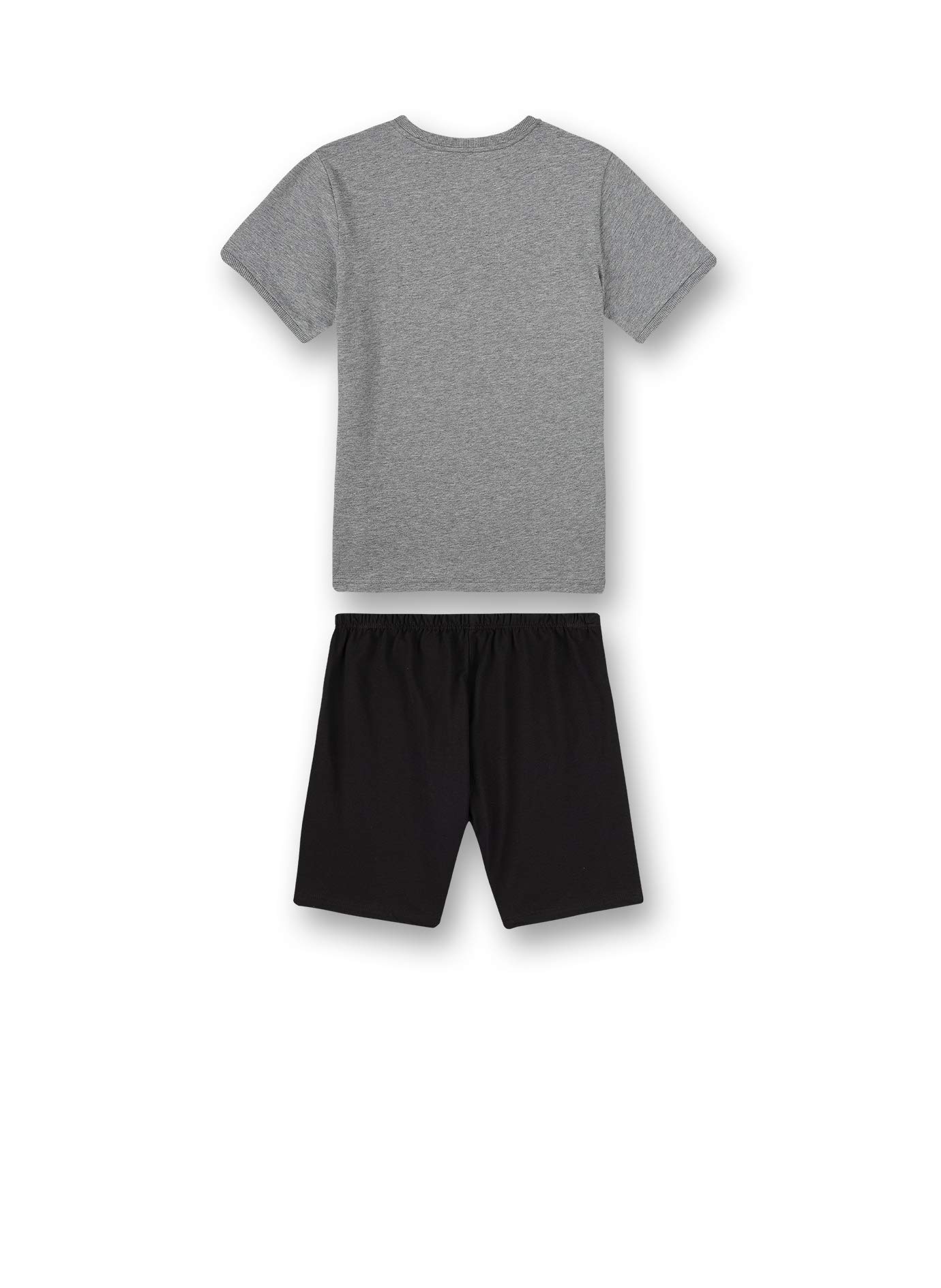 sanetta-jungen-schlafanzug-kurz-grau-pyjamaset-baumwolle image 2