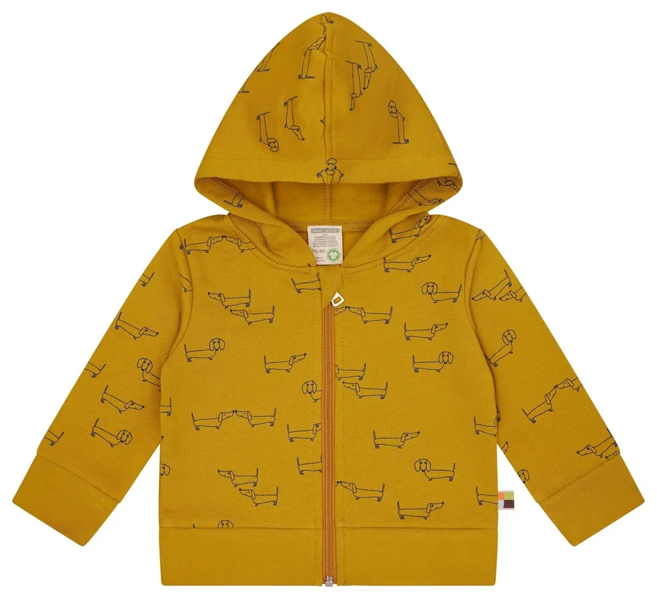 loud-proud-sweatjacke-mit-kapuze-dackel-allover-kapuzenjacke-mit-rei-verschluss image 1