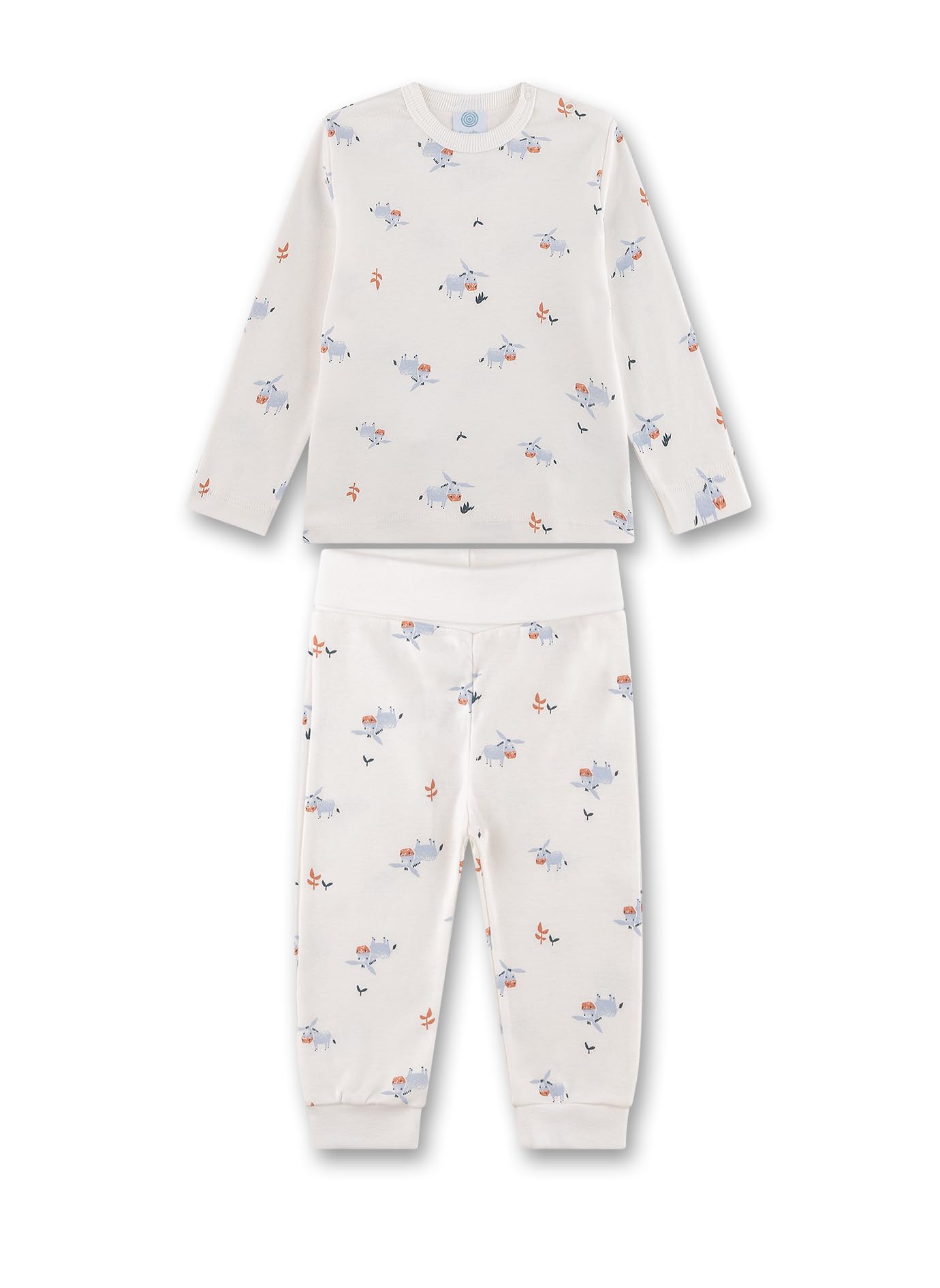 sanetta-jungen-schlafanzug-off-white-esel-schlafanzug-aus-bio-baumwolle image 1