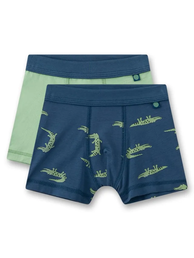 sanetta-jungen-boxershorts-doppelpack-blau-gr-n-krokodil-aus-bio-baumwolle image 1
